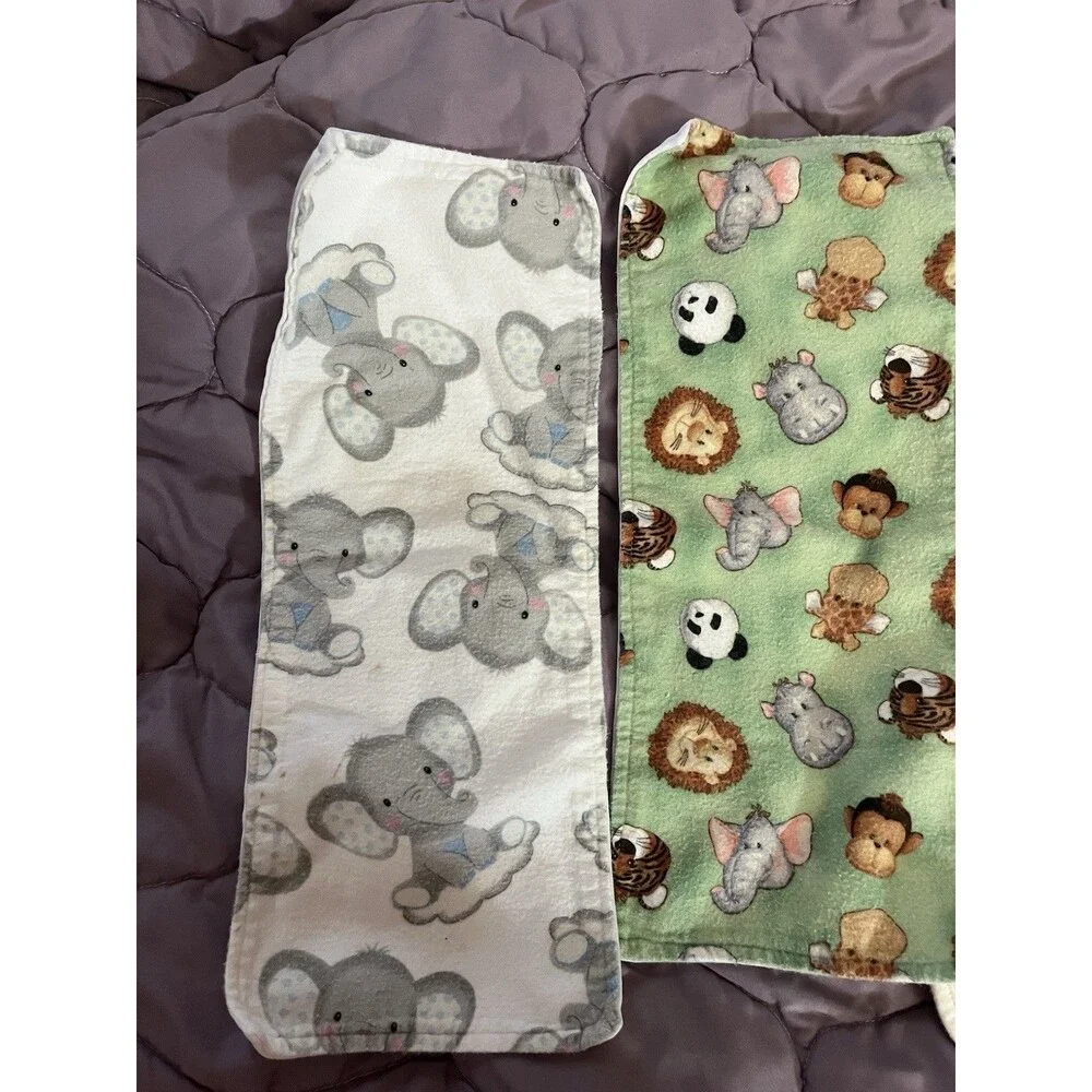 Lot of six baby burp cloths, Animals, Multicolor excellent condition